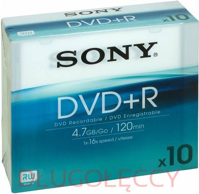 Płyta SONY slim DVD+R 4.7GB/x16 op 10 szt.