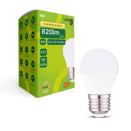 INQ E27 9W (62W) P45 kulka 820lm 3000K ciepła biała