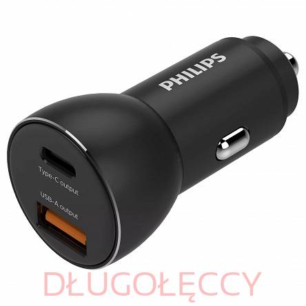 PHILIPS  ładowarka samochodowa USB-C i USB-A max 36W