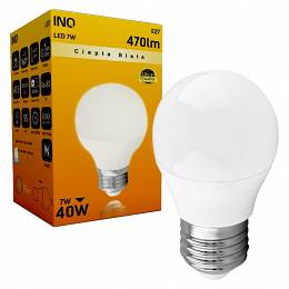 INQ E27 7W (40W) P45 kulka 470lm 3000K ciepła biała