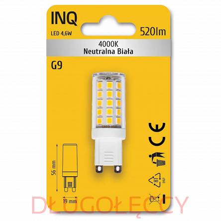 INQ Lampa led G9 4,6W 520lm 4000K owal