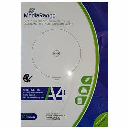 MediaRange Papier foto CD 15-118mm 100 etykiet matowy matte-coated