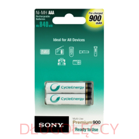 Akumulator SONY 900mAh AAA R3 NHAAAB2G blis=2szt