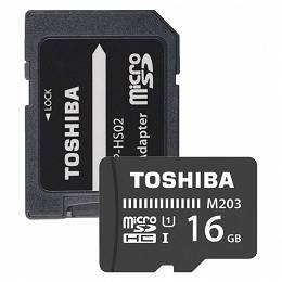 TOSHIBA micro SD16GB SDHC klasa10 +adapter 