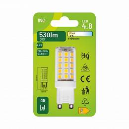 INQ G9 LED 4.8W 530lm 230V Owal 2700K 