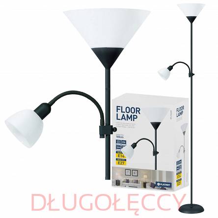 LAMPA podłogowa stojąca E27 + E14 czarna