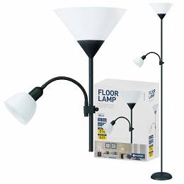 LAMPA podłogowa stojąca E27 + E14 czarna