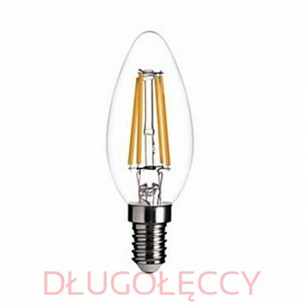 LIGHTECH LED E14 4W 400lm 2700K świeczka przeźroczysta filament