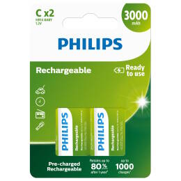 Akumulatorek PHILIPS 3000mAh C R14 1,2V blister 2szt