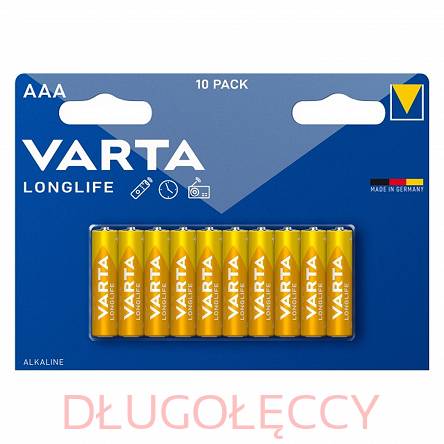 10 sztuk VARTA LR03 1,5V LONGLIFE blister 