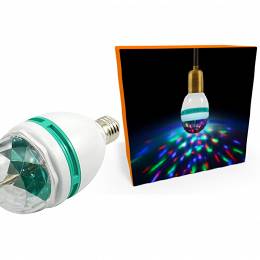 Żarówka obrotowa E27 RGB LED DISCO MT218 imprezowa