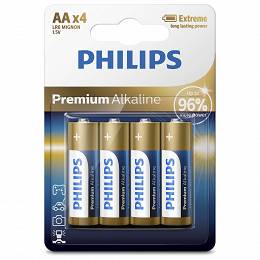 PHILIPS Bateria LR6 AA 1,5V PREMIUM Alkaline blister 4szt.