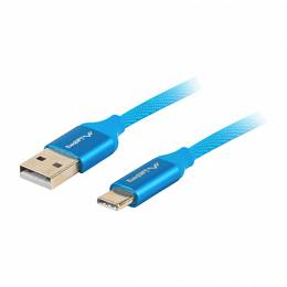 KABEL USB-C(M)->USB-A(M) 2.0 1.8M NIEBIESKI PREMIUM QC 3.0 LANBERG