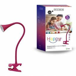 NILSEN HAPPY Lampka biurkowa LED klips różowa