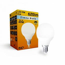 INQ E14 9W (49W) P45 620lm żarówka LED 6000K zimna biała