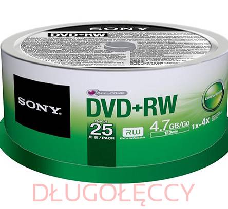 Płyta SONY DVD+RW 4.7GB x4 cake 25