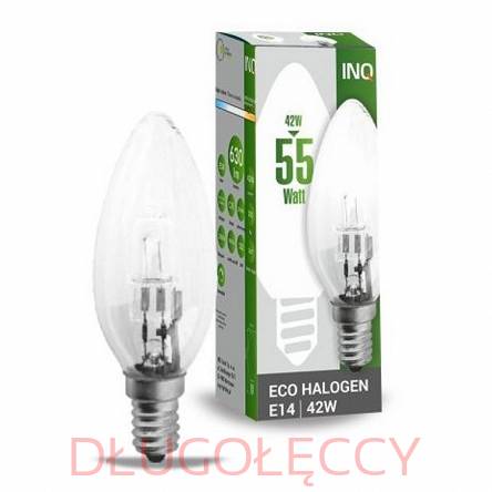 INQ E14 B35 42W (55W) 630lm 230V 2800K żarówka halogenowa